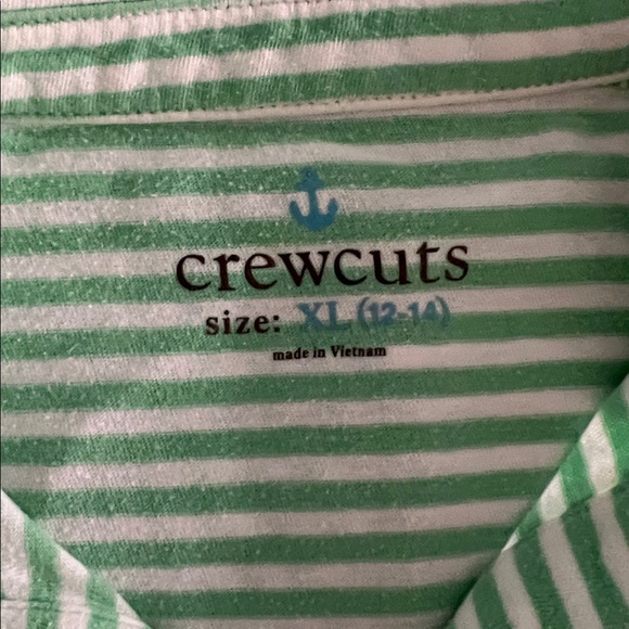 Crewcuts Green and White Striped Polo Shirt - Picture 2 of 3